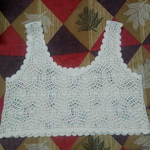 Handmade Crocheted Floral Blouse