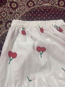 Cute Cherry Print Skirt