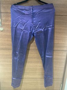 Purple Satin Slim Fit Pants