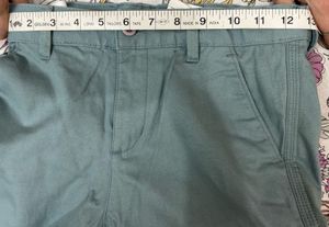 Casual Teal Green Pants adjustable waist