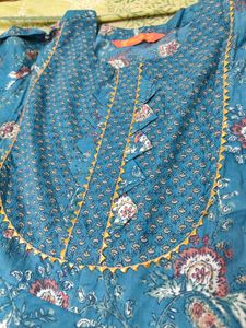 Beautiful Blue Floral Anarkali Kurta