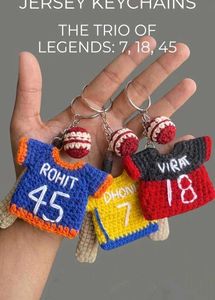 Cricket Jersey Keychains Trio
