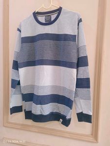 Beautiful Mixed Blue Colour Strip Sweater For Men