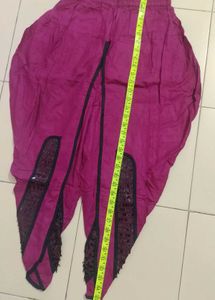 Elegant Black Kurta with Pink dhoti salwar.