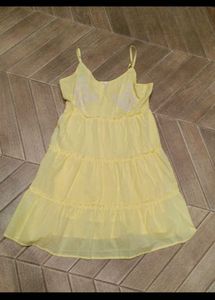 Chic Yellow Tiered Mini Dress