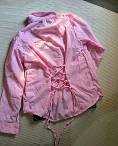 Pink Striped Corset Shirt