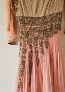 Elegant Pink Embellished Ethnic Gown