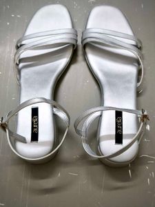 STUNNING &amp; NEW: Aurelia Silver Block Heels