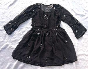 Black Kurta with Mirror Work