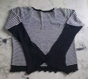 Striped Top with Flared Sleeves