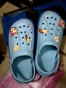 Light Blue Crocs with Charms