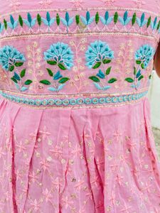 Pink Embroidered Kurta Set