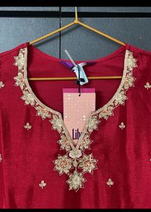 LIBAS red kurta palazzo set