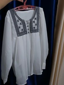 Short white kurti for women