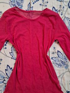 Sheer hot pink top