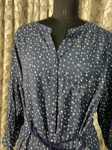 Blue Star Print Tunic Top
