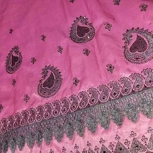 Pink Embroidered Saree