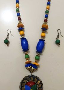 Boho Beaded Necklace &amp; Earrings Set
