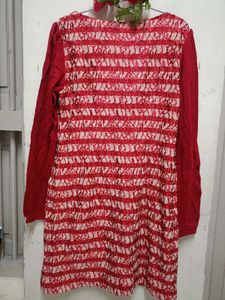 Chic Red Lace Overlay Dress