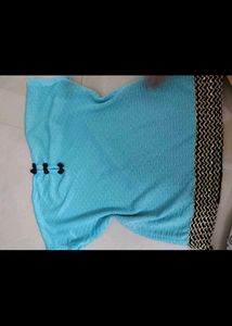 Blue Top with Black Detail