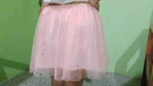 Sparkly Pink Tulle Skirt.waist 20/ L: 27cm
