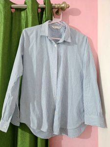Blue & White Striped Button-Up 👕💙