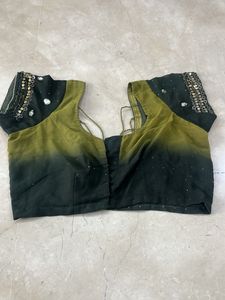 Embroidered Olive Green Blouse
