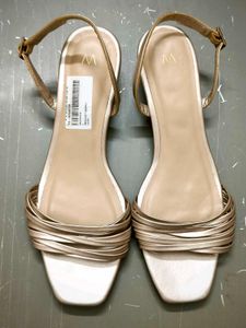 'W' Rose Gold Square Toe Wedges