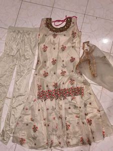 Elegant Cream Kurta Set with Dupatta