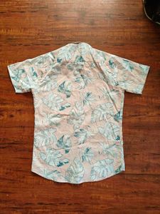 Men's Short Sleeve Leaf Print Shirt