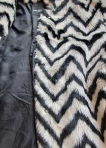 Bold Chevron Faux Fur Jacket