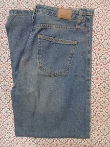 Wide Leg Blue Denim Jeans