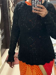 Black Knit Sweater full new without tag