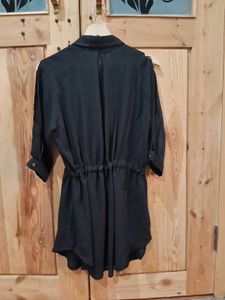 Chic Black Button-Down Shirt Dress