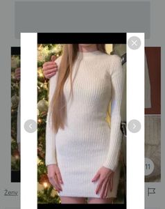 white Cozy Ribbed Knit Mini Dress