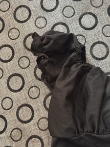 Stylish Black Ruched Crop Top