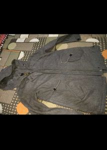 Men's Stylish Grey Hooded Jacket