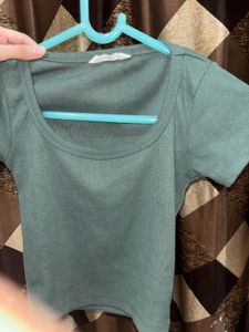 Cute Pink Zudio Top &amp; Green Souled Store Crop Tops