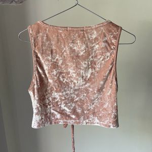 NWT Forever 21 Velvet Lacing Detail Top