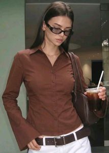 Chic Brown Bell Sleeve Shirt