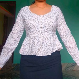 Floral Print Long Sleeve Top