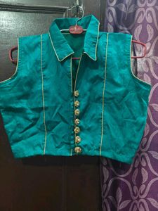Teal Sleeveless Blouse
