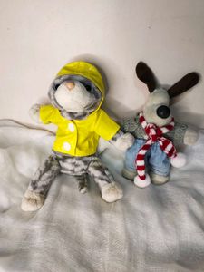 both Cute Cat & Dog Plush Toys