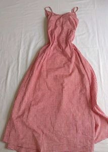 Red Gingham Maxi Dress