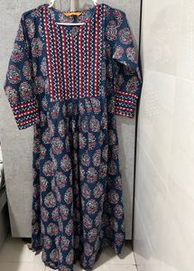 Blue Printed Anarkali Kurta