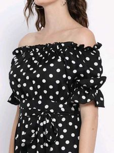 Polka Dot Flared Maxi Dress