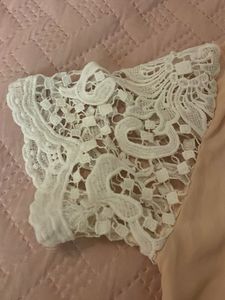 Lacy feminine peach top