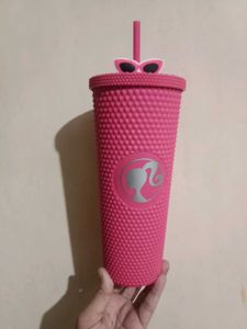 Barbie Pink Studded Tumbler with Straw