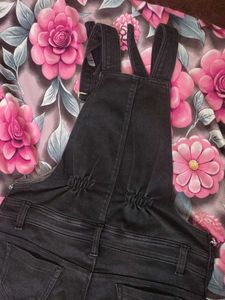 black Denim Overalls for Women