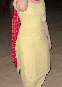 Yellow Chikankari Kurta Set